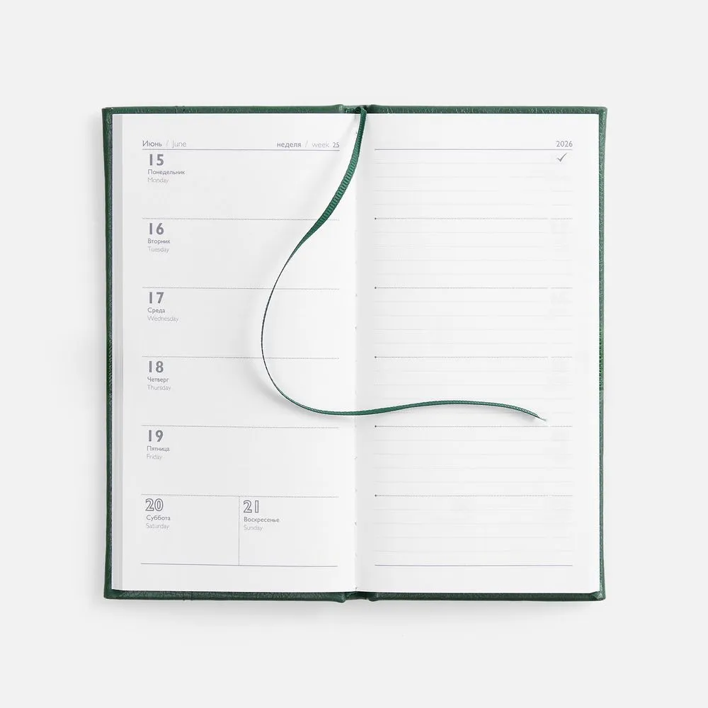 Еженедельник Baza, датированный, зеленый заказать онлайн с вашим дизайном на заказ в Москве и области