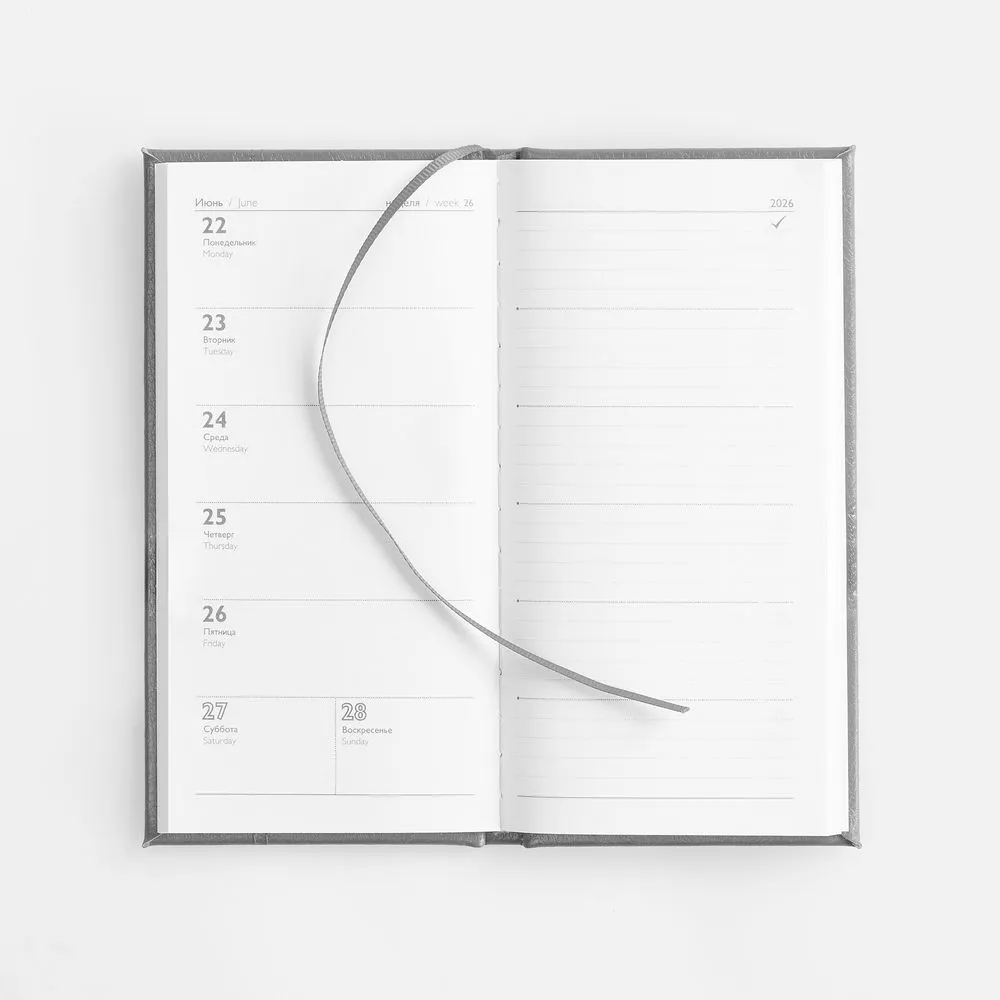 Еженедельник Baza, датированный, серый заказать онлайн с вашим дизайном на заказ в Москве и области