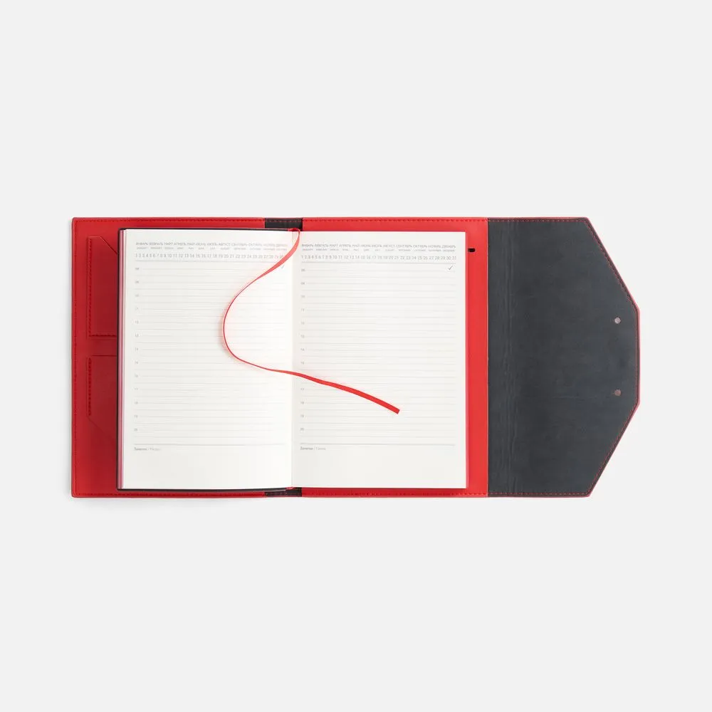 Ежедневник-органайзер Clean Slate, недатированный, красный заказать онлайн с вашим дизайном на заказ в Москве и области