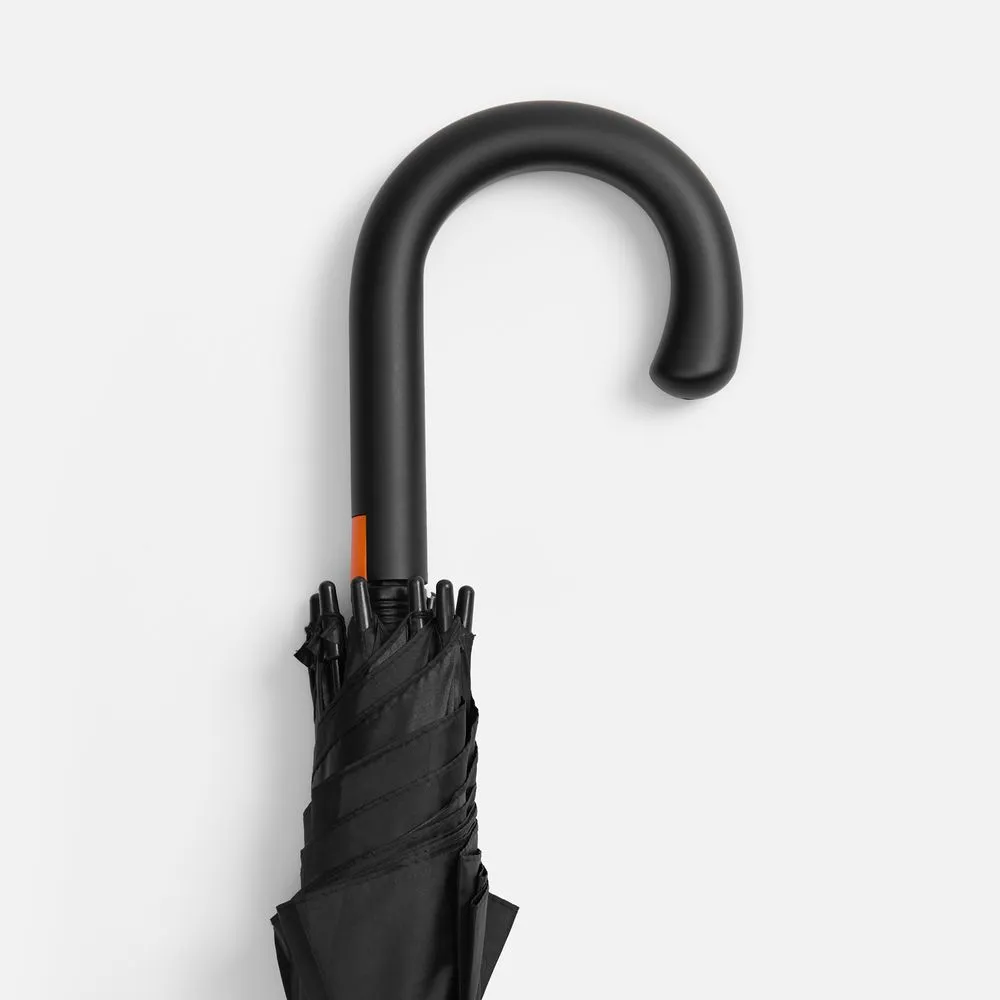 Зонт-трость Hidecolor с цветными спицами, черный с оранжевым заказать онлайн с вашим дизайном на заказ в Москве и области