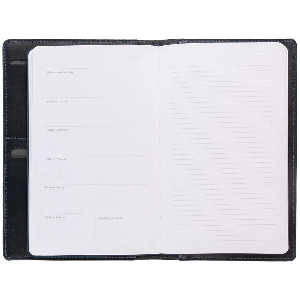 Еженедельник-портфолио Remini, недатированный, темно-синий заказать онлайн с вашим дизайном на заказ в Москве и области