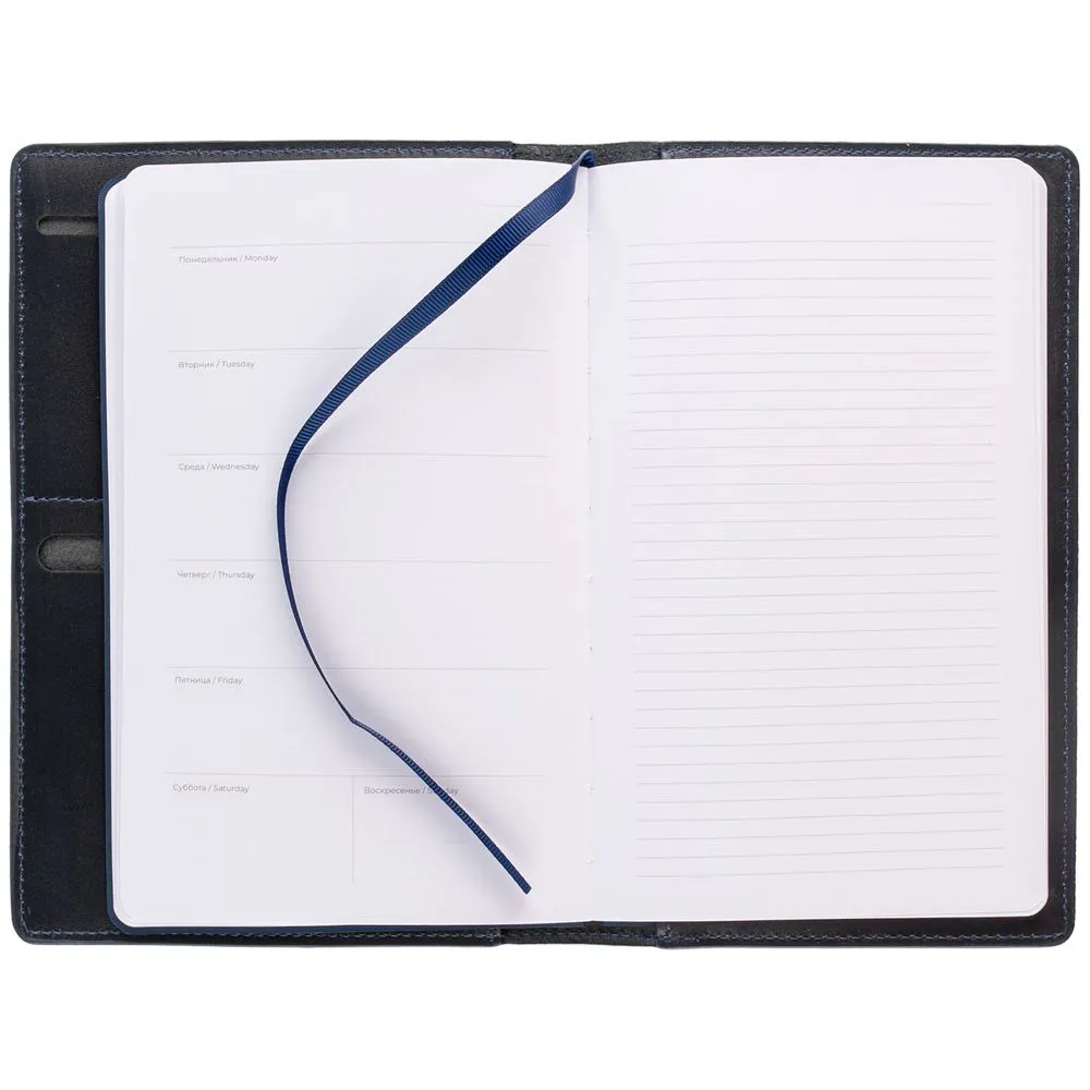 Еженедельник-портфолио Remini, недатированный, темно-синий заказать онлайн с вашим дизайном на заказ в Москве и области