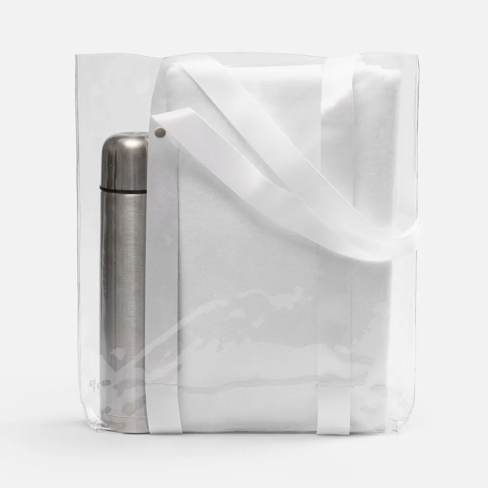 Шопер Clear Fest, ver.2, прозрачный с белыми ручками заказать онлайн с вашим дизайном на заказ в Москве и области