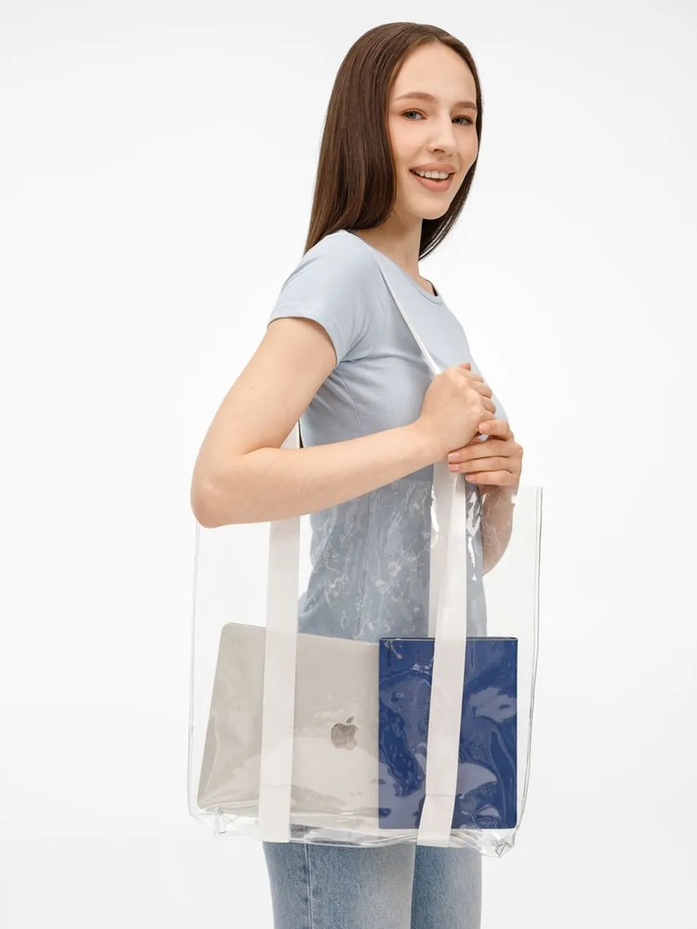Шопер Clear Fest, ver.2, прозрачный с белыми ручками заказать онлайн с вашим дизайном на заказ в Москве и области