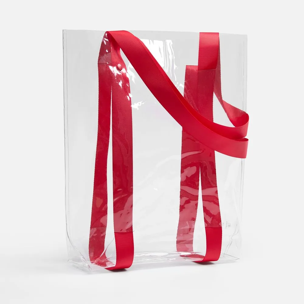 Шопер Clear Fest, ver.2, прозрачный с красными ручками заказать онлайн с вашим дизайном на заказ в Москве и области