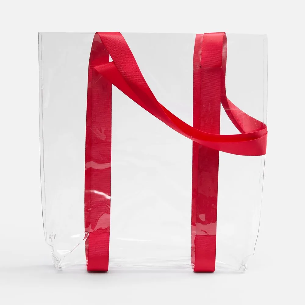 Шопер Clear Fest, ver.2, прозрачный с красными ручками заказать онлайн с вашим дизайном на заказ в Москве и области