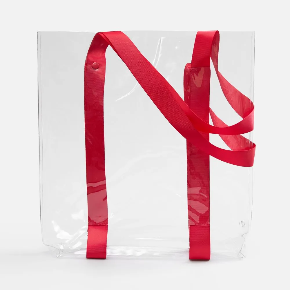 Шопер Clear Fest, ver.2, прозрачный с красными ручками заказать онлайн с вашим дизайном на заказ в Москве и области