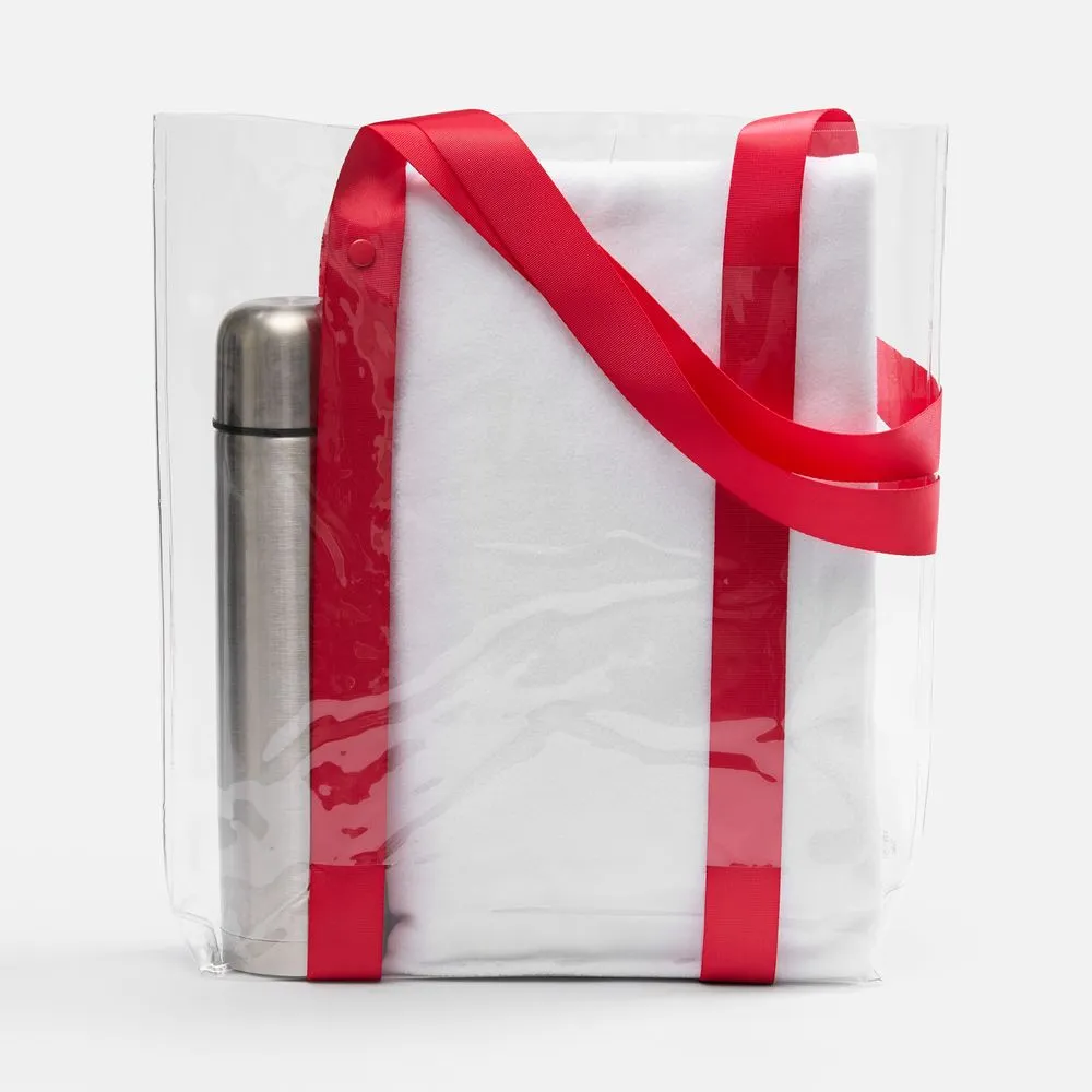 Шопер Clear Fest, ver.2, прозрачный с красными ручками заказать онлайн с вашим дизайном на заказ в Москве и области