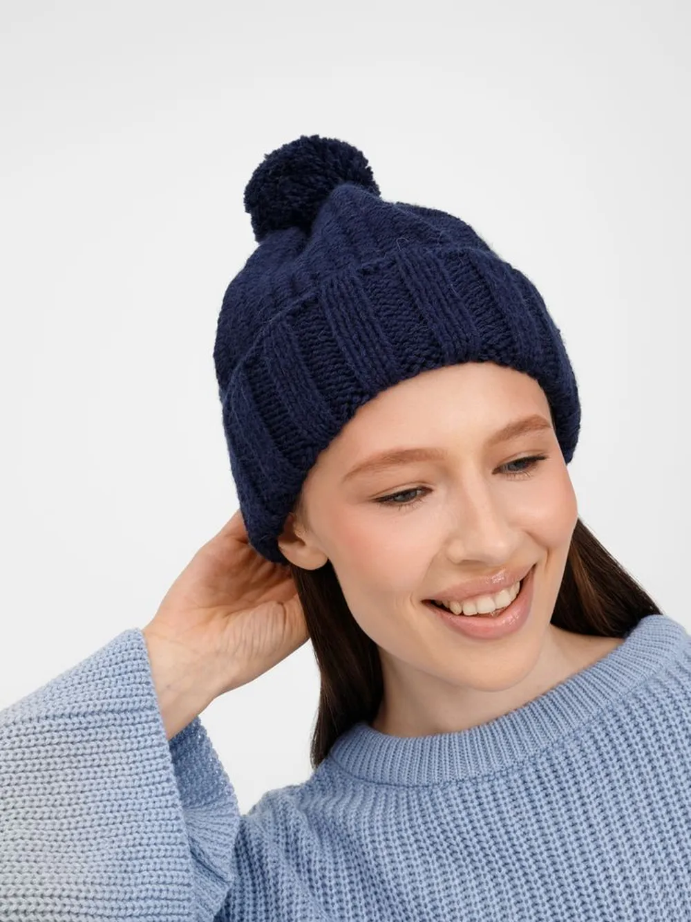 Шапка Frissonelle, темно-синяя заказать онлайн с вашим дизайном на заказ в Москве и области