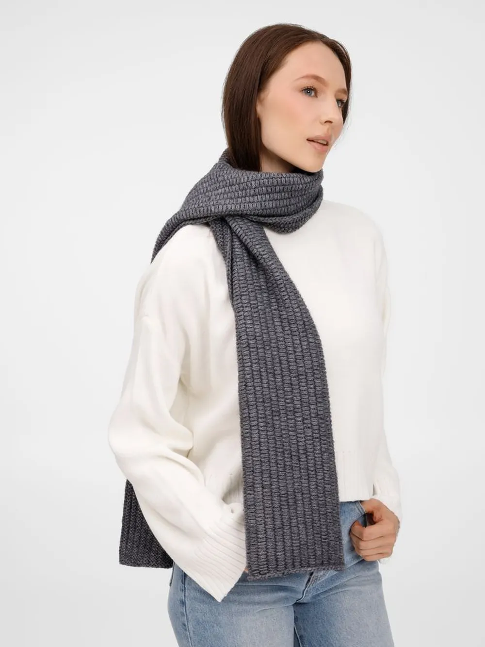 Шарф Frissonelle, серый меланж заказать онлайн с вашим дизайном на заказ в Москве и области