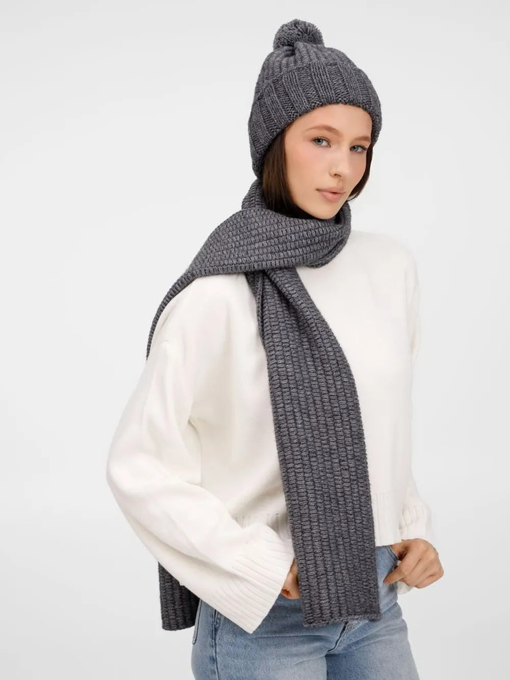 Шарф Frissonelle, серый меланж заказать онлайн с вашим дизайном на заказ в Москве и области