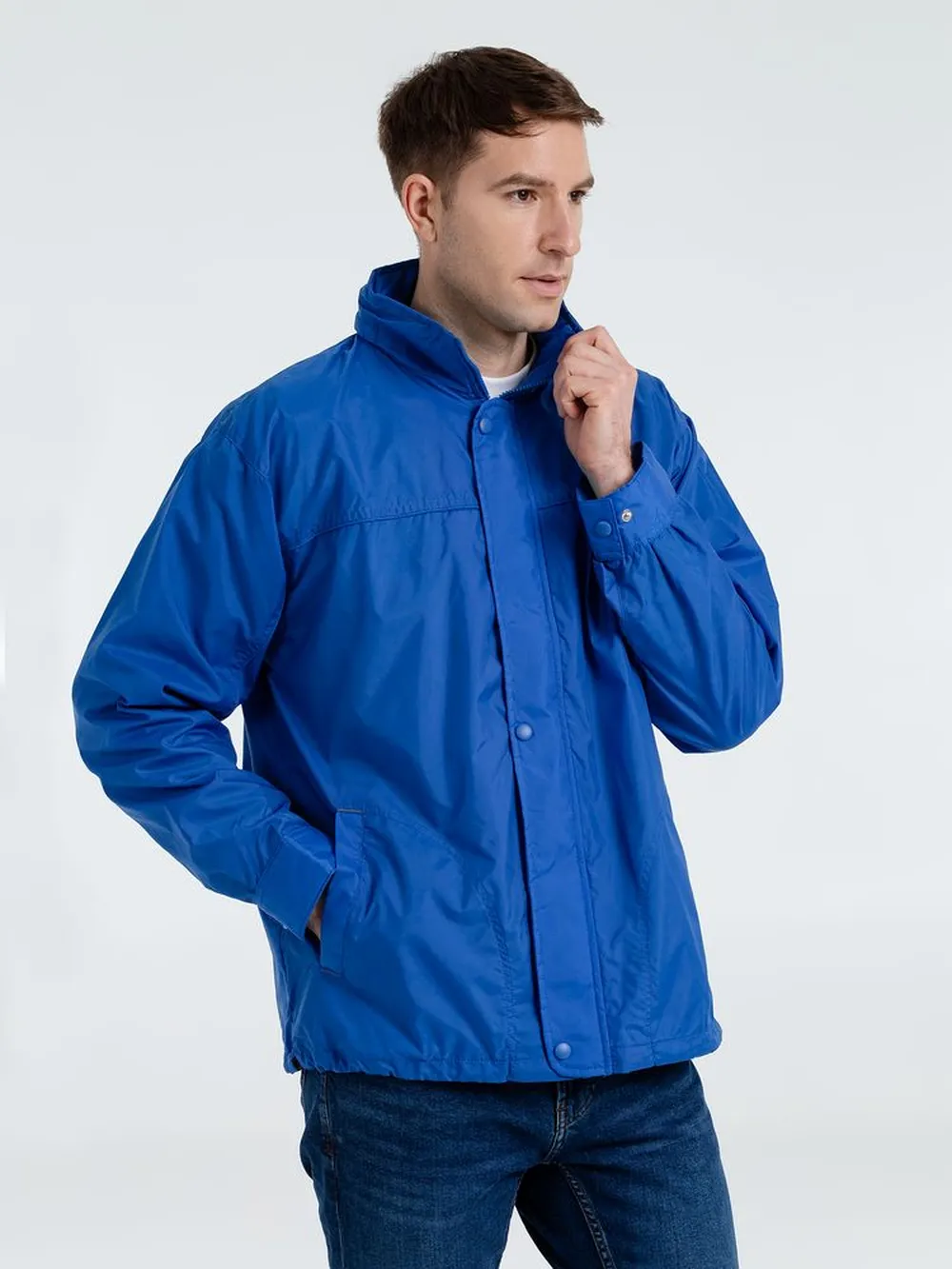 Ветровка мужская Mistral 210 ярко-синяя (royal), размер M заказать онлайн с вашим дизайном на заказ в Москве и области