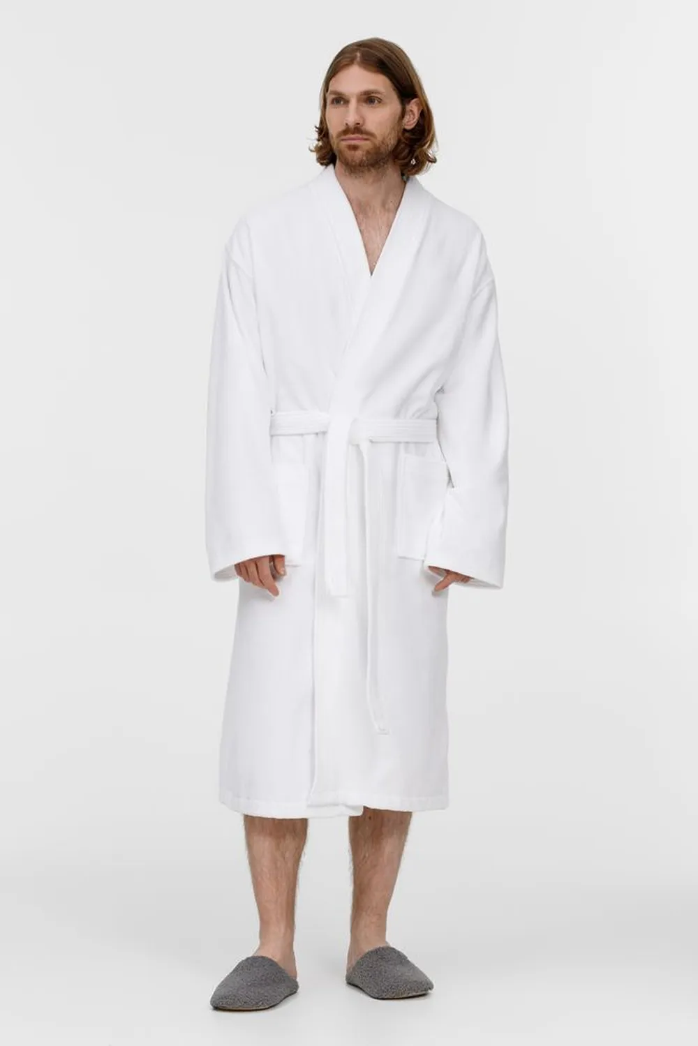 Халат махровый Aeris, белый заказать онлайн с вашим дизайном на заказ в Москве и области