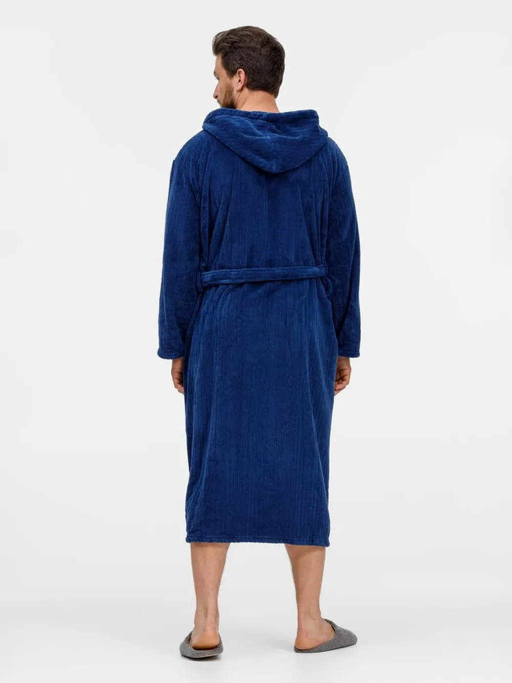 Халат флисовый Magic Mantle, темно-синий заказать онлайн с вашим дизайном на заказ в Москве и области