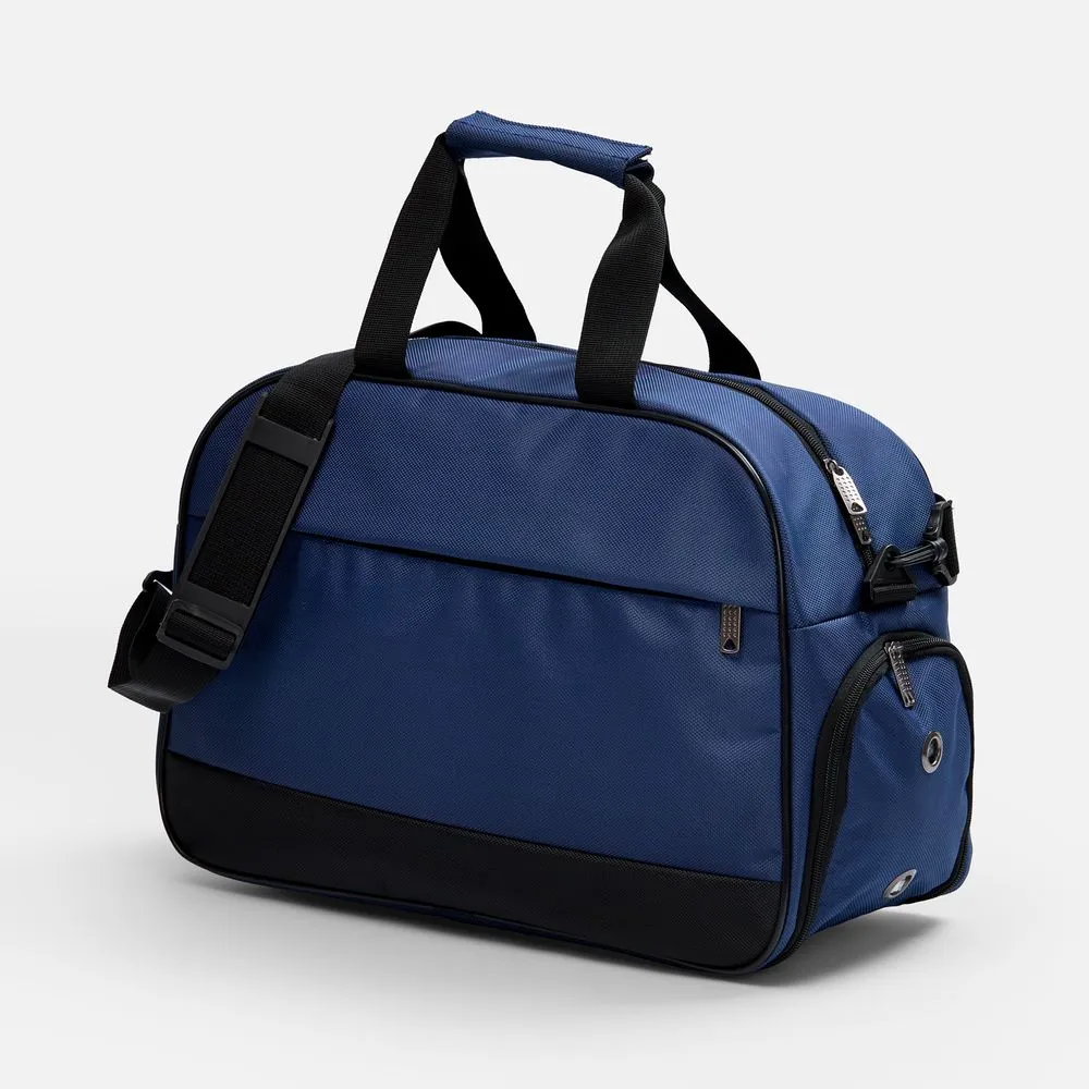 Спортивная сумка Atlantes, темно-синяя с черным заказать онлайн с вашим дизайном на заказ в Москве и области