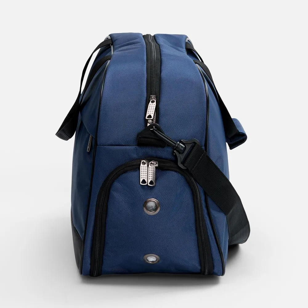 Спортивная сумка Atlantes, темно-синяя с черным заказать онлайн с вашим дизайном на заказ в Москве и области