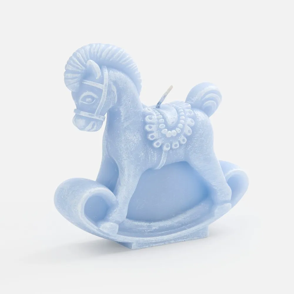 Свеча фигурная «Лошадка-качалка», голубая заказать онлайн с вашим дизайном на заказ в Москве и области