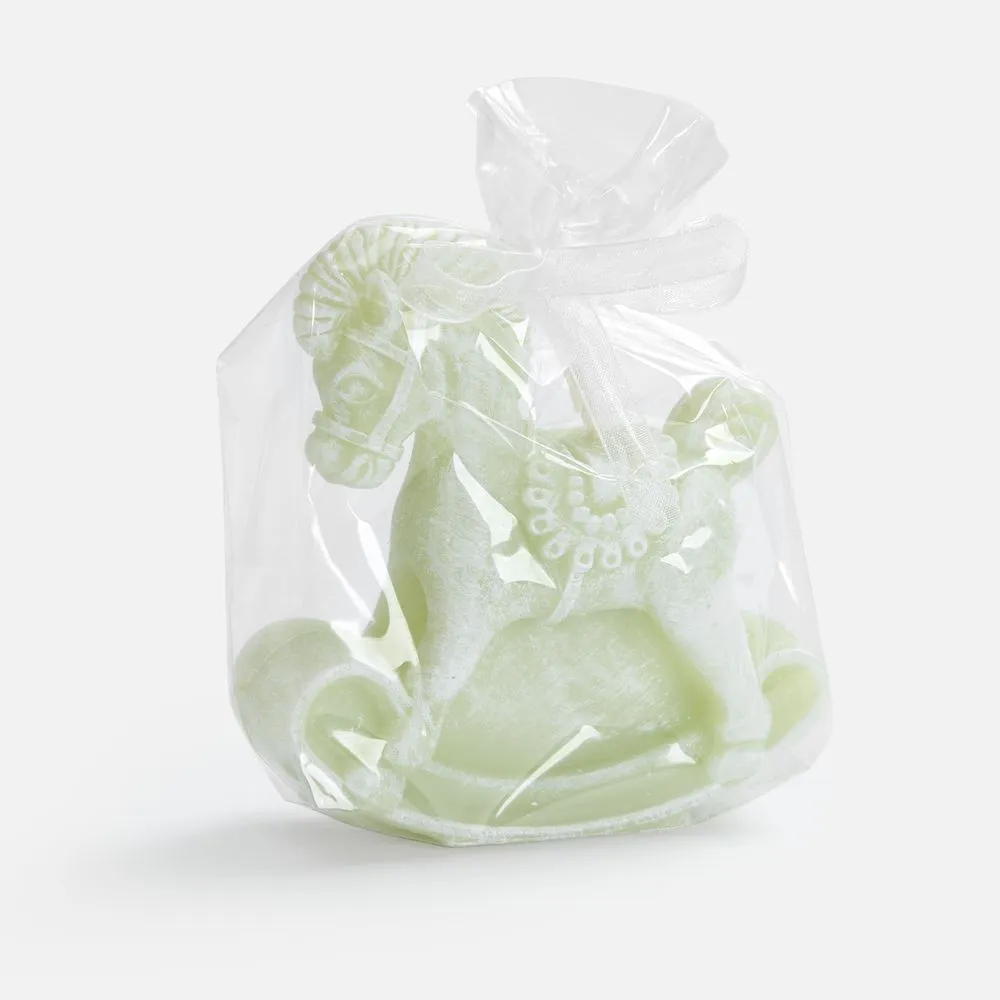 Свеча фигурная «Лошадка-качалка», светло-зеленая заказать онлайн с вашим дизайном на заказ в Москве и области