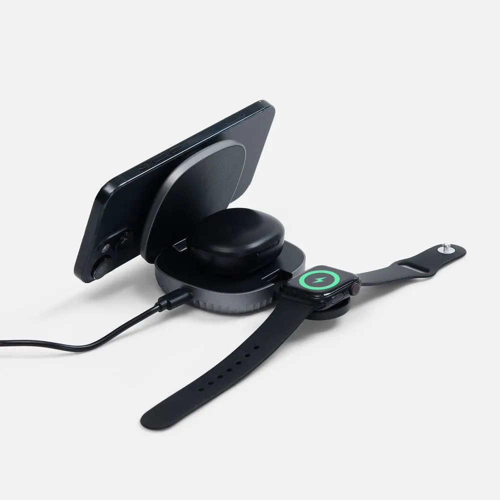 Складная станция беспроводной зарядки flowPad, серая заказать онлайн с вашим дизайном на заказ в Москве и области