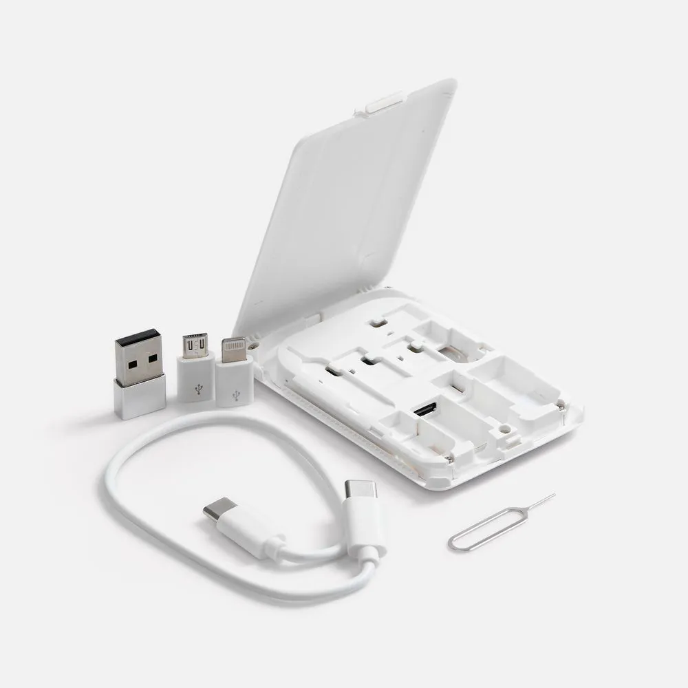 Органайзер с беспроводной зарядкой и набором адаптеров Octopod, белый заказать онлайн с вашим дизайном на заказ в Москве и области