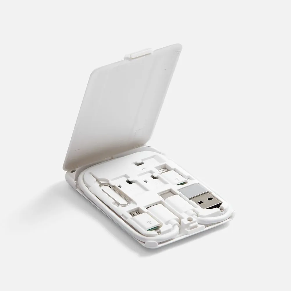 Органайзер с беспроводной зарядкой и набором адаптеров Octopod, белый заказать онлайн с вашим дизайном на заказ в Москве и области