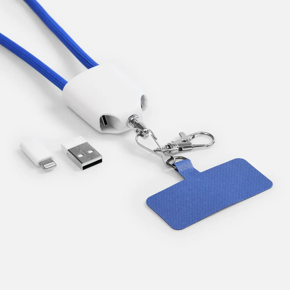 Кабель-ланьярд energyFlex Pro, синий заказать онлайн с вашим дизайном на заказ в Москве и области