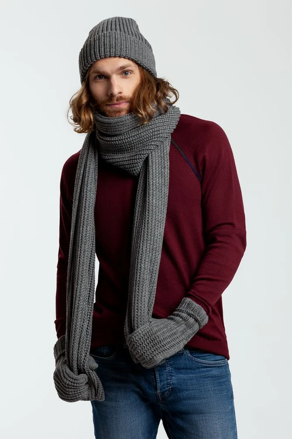 Шарф Nordkyn, серый меланж (эбонит) заказать онлайн с вашим дизайном на заказ в Москве и области