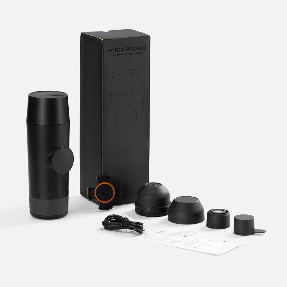 Портативная кофемашина Porta Presso, черная заказать онлайн с вашим дизайном на заказ в Москве и области