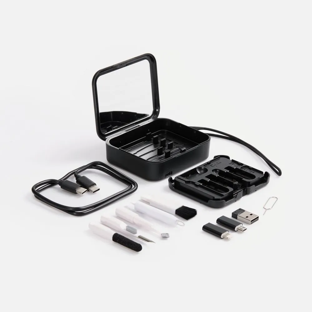 Набор для ухода за гаджетами с беспроводной зарядкой Rules, черный заказать онлайн с вашим дизайном на заказ в Москве и области