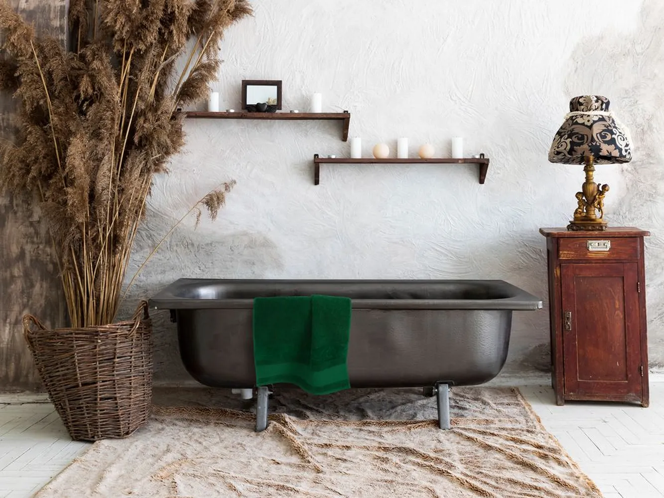 Полотенце Molan, большое, темно-зеленое заказать онлайн с вашим дизайном на заказ в Москве и области