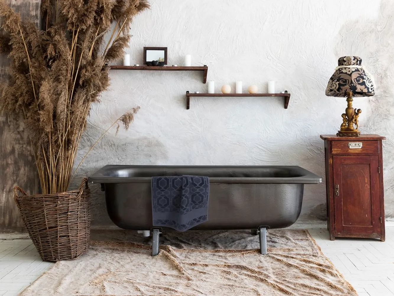 Полотенце Velin, большое, темно-серое заказать онлайн с вашим дизайном на заказ в Москве и области