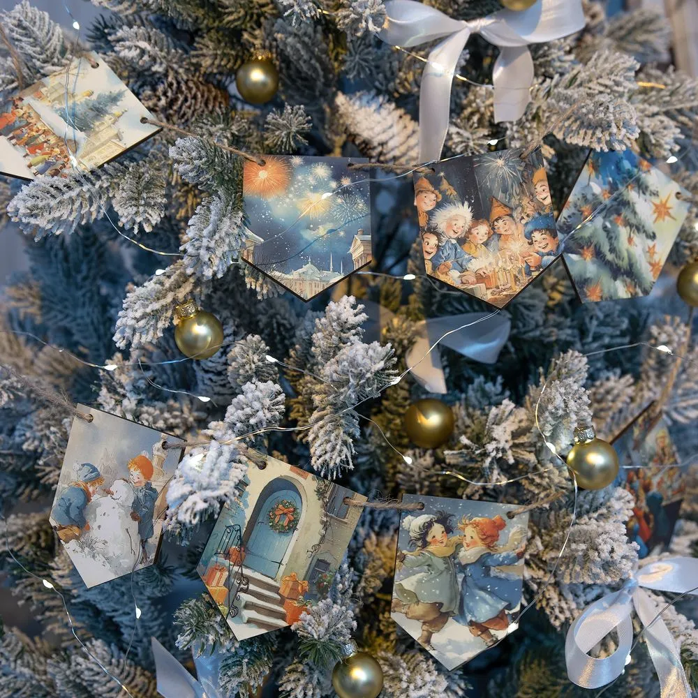 Деревянные флажки «Праздничные мотивы» заказать онлайн с вашим дизайном на заказ в Москве и области