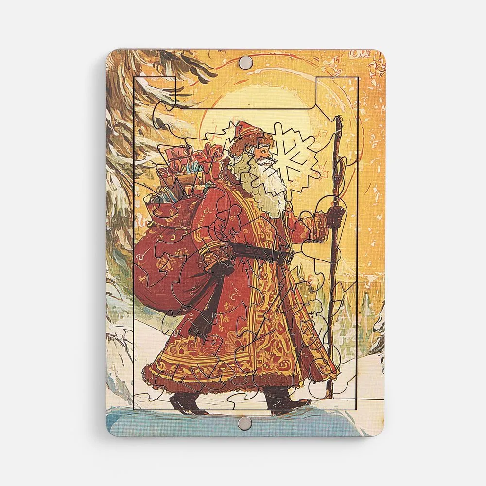 Пазл фигурный «Дед Мороз» заказать онлайн с вашим дизайном на заказ в Москве и области