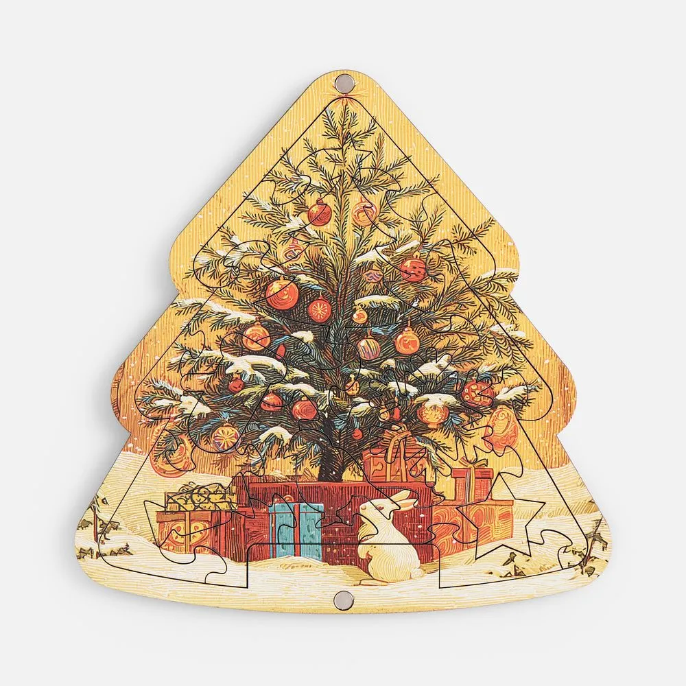 Пазл фигурный «Елочка» заказать онлайн с вашим дизайном на заказ в Москве и области