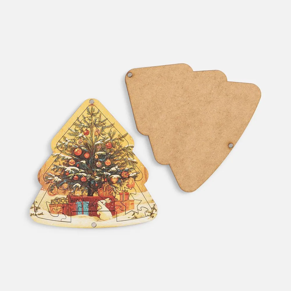 Пазл фигурный «Елочка» заказать онлайн с вашим дизайном на заказ в Москве и области