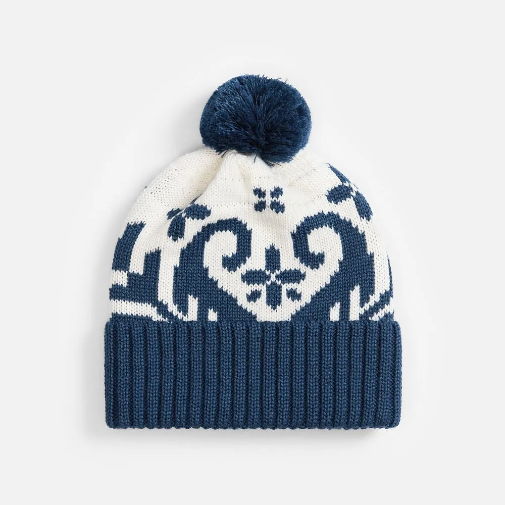 Шапка Wintertude, синяя с белым заказать онлайн с вашим дизайном на заказ в Москве и области