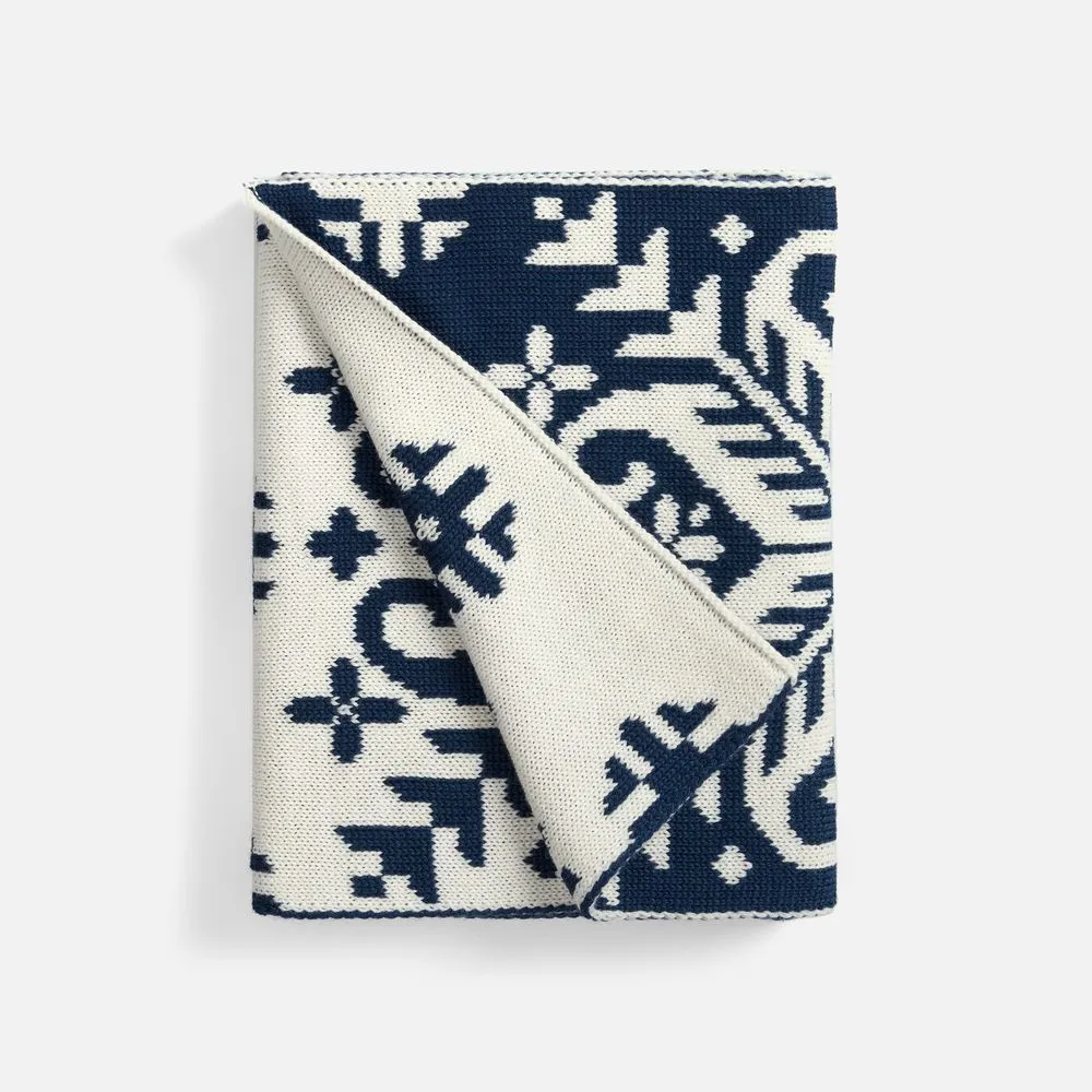 Шарф Wintertude M, синий с белым заказать онлайн с вашим дизайном на заказ в Москве и области