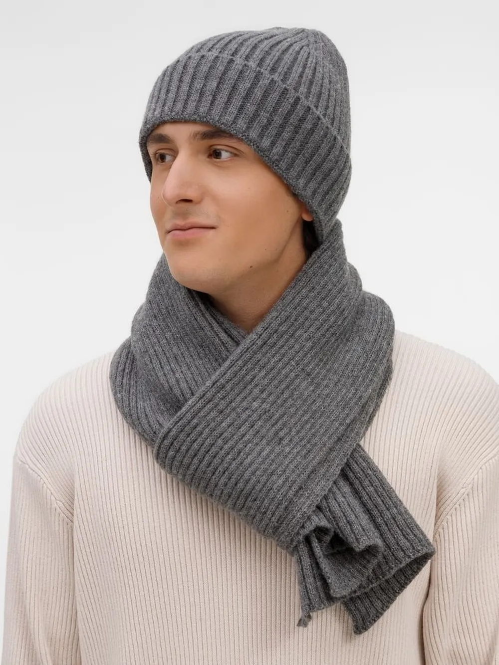 Шарф Laconi, темно-серый меланж заказать онлайн с вашим дизайном на заказ в Москве и области