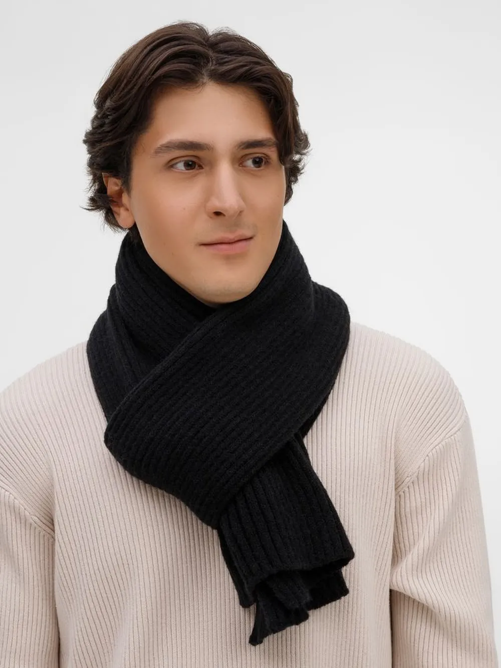 Шарф Laconi, черный заказать онлайн с вашим дизайном на заказ в Москве и области