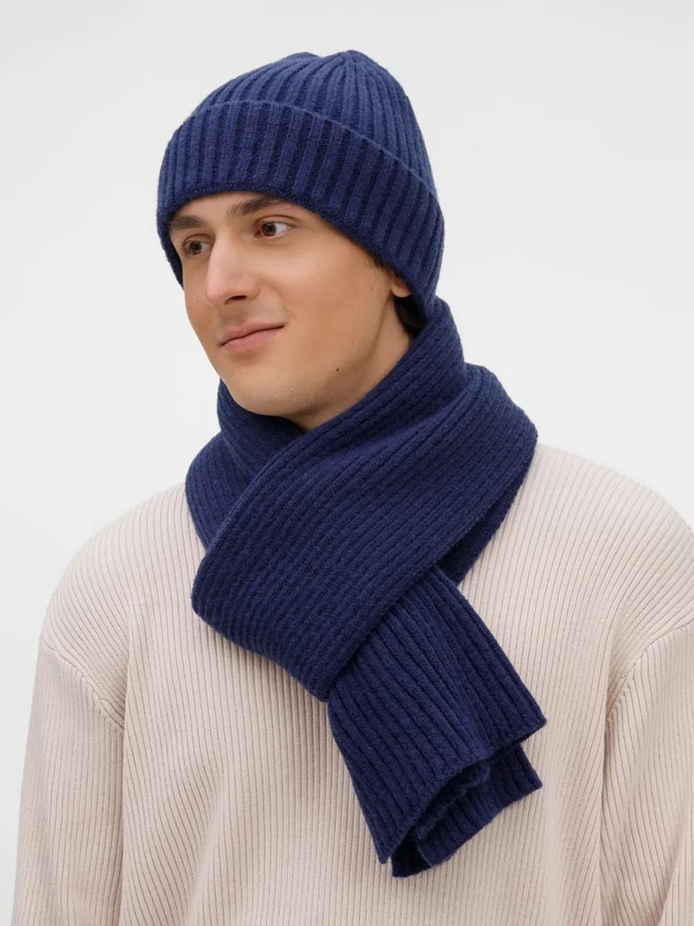 Шарф Laconi, синий заказать онлайн с вашим дизайном на заказ в Москве и области