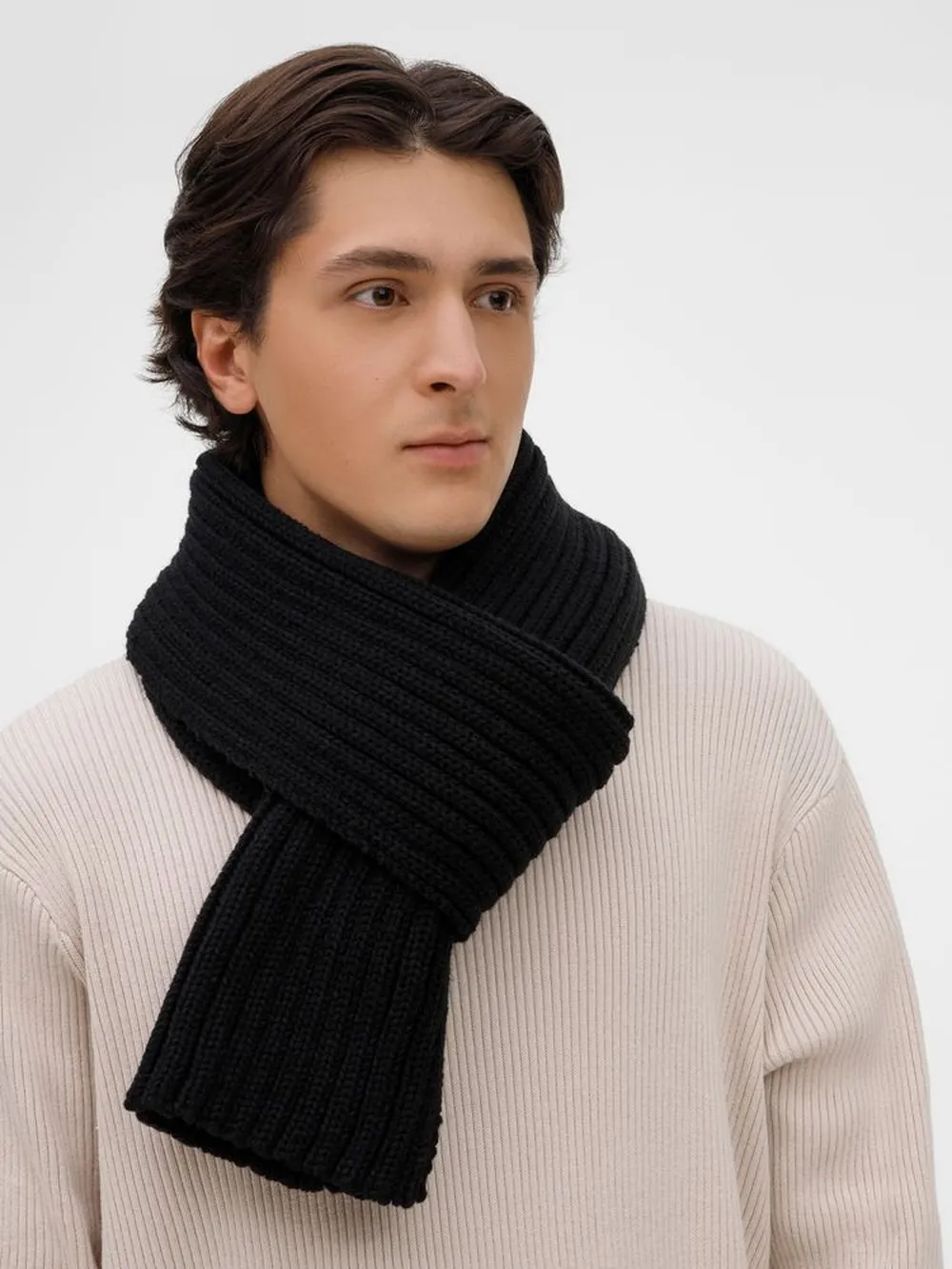 Шарф HappyGo, черный заказать онлайн с вашим дизайном на заказ в Москве и области