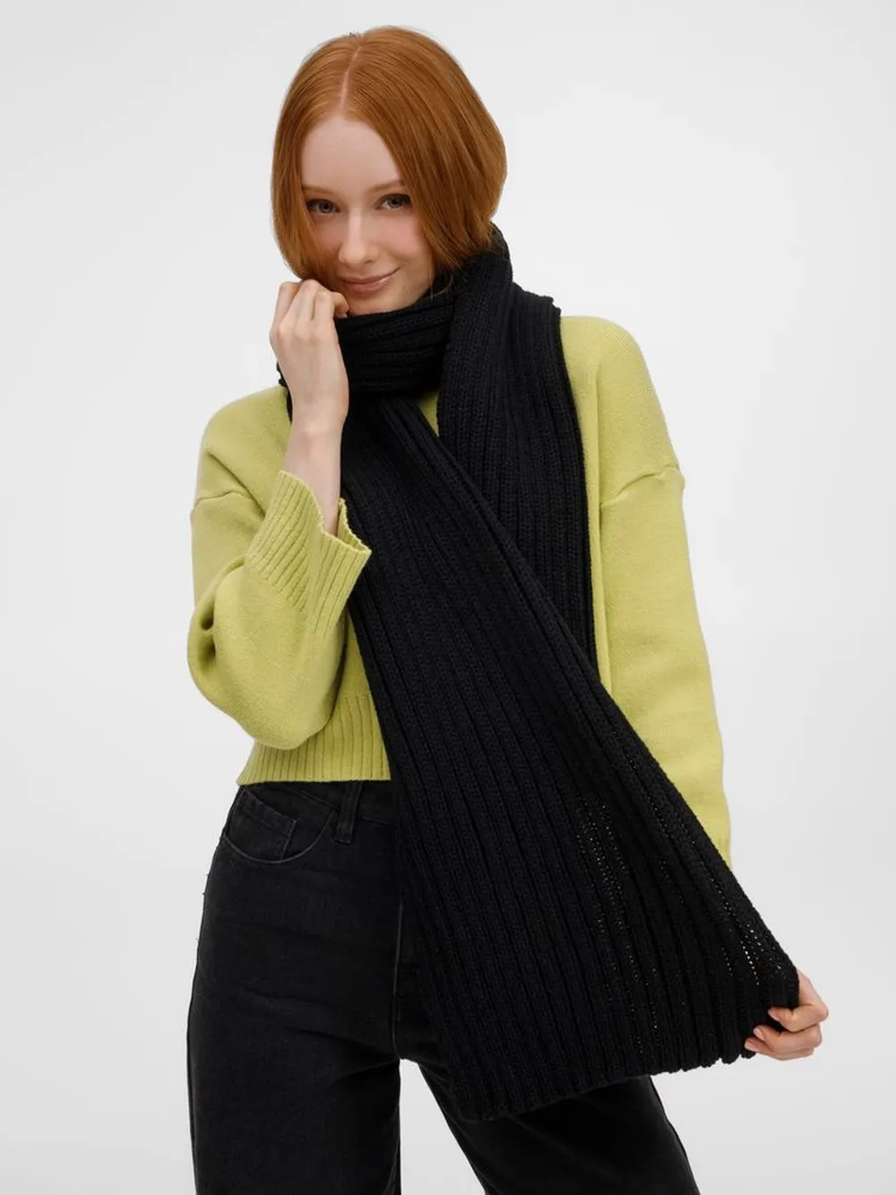 Шарф HappyGo, черный заказать онлайн с вашим дизайном на заказ в Москве и области