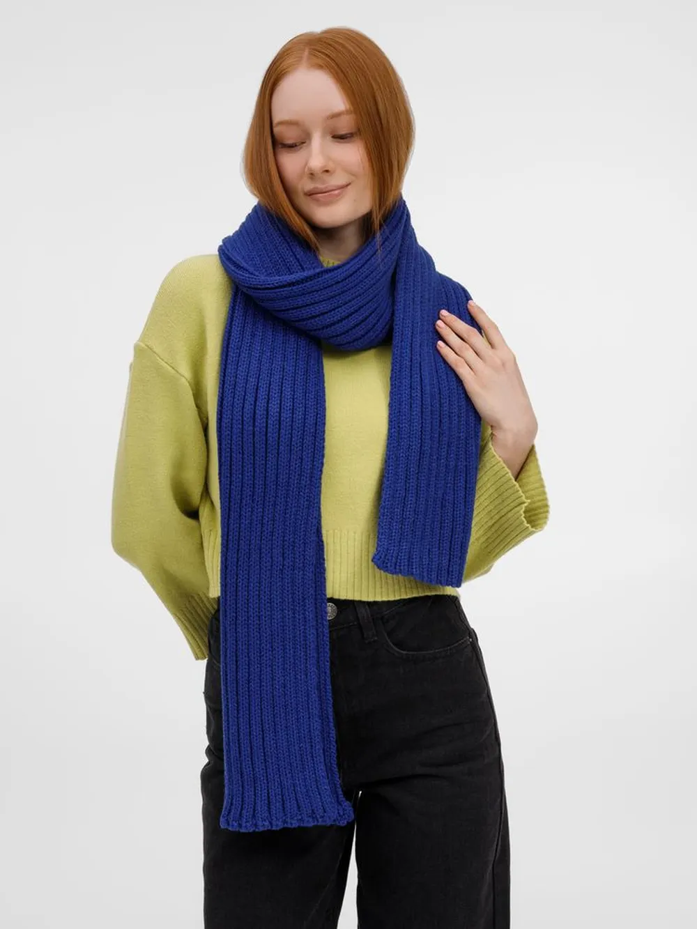 Шарф HappyGo, синий заказать онлайн с вашим дизайном на заказ в Москве и области