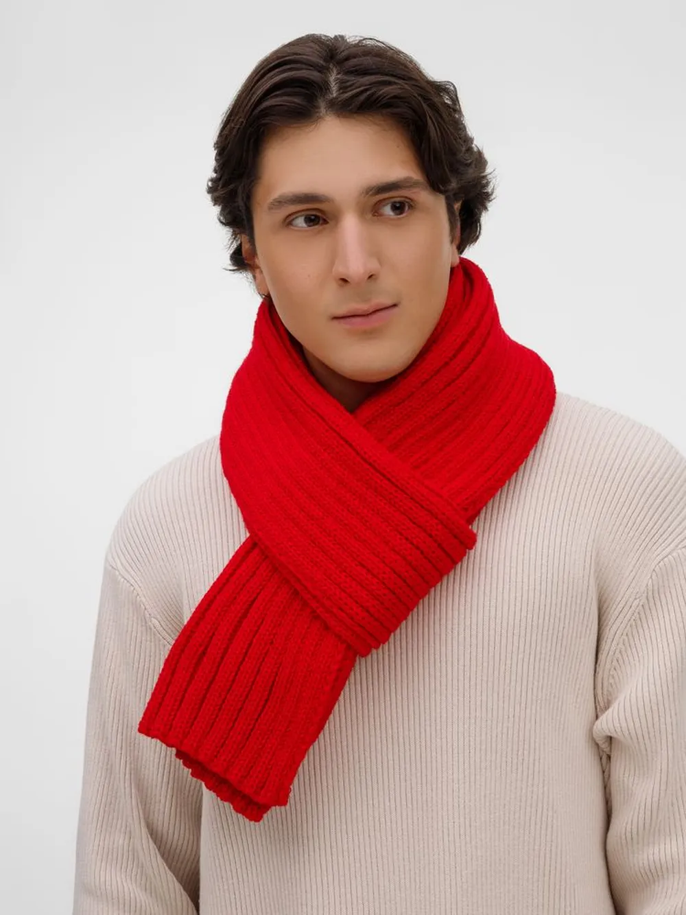 Шарф HappyGo, красный заказать онлайн с вашим дизайном на заказ в Москве и области