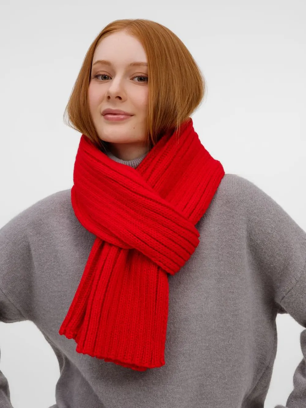 Шарф HappyGo, красный заказать онлайн с вашим дизайном на заказ в Москве и области