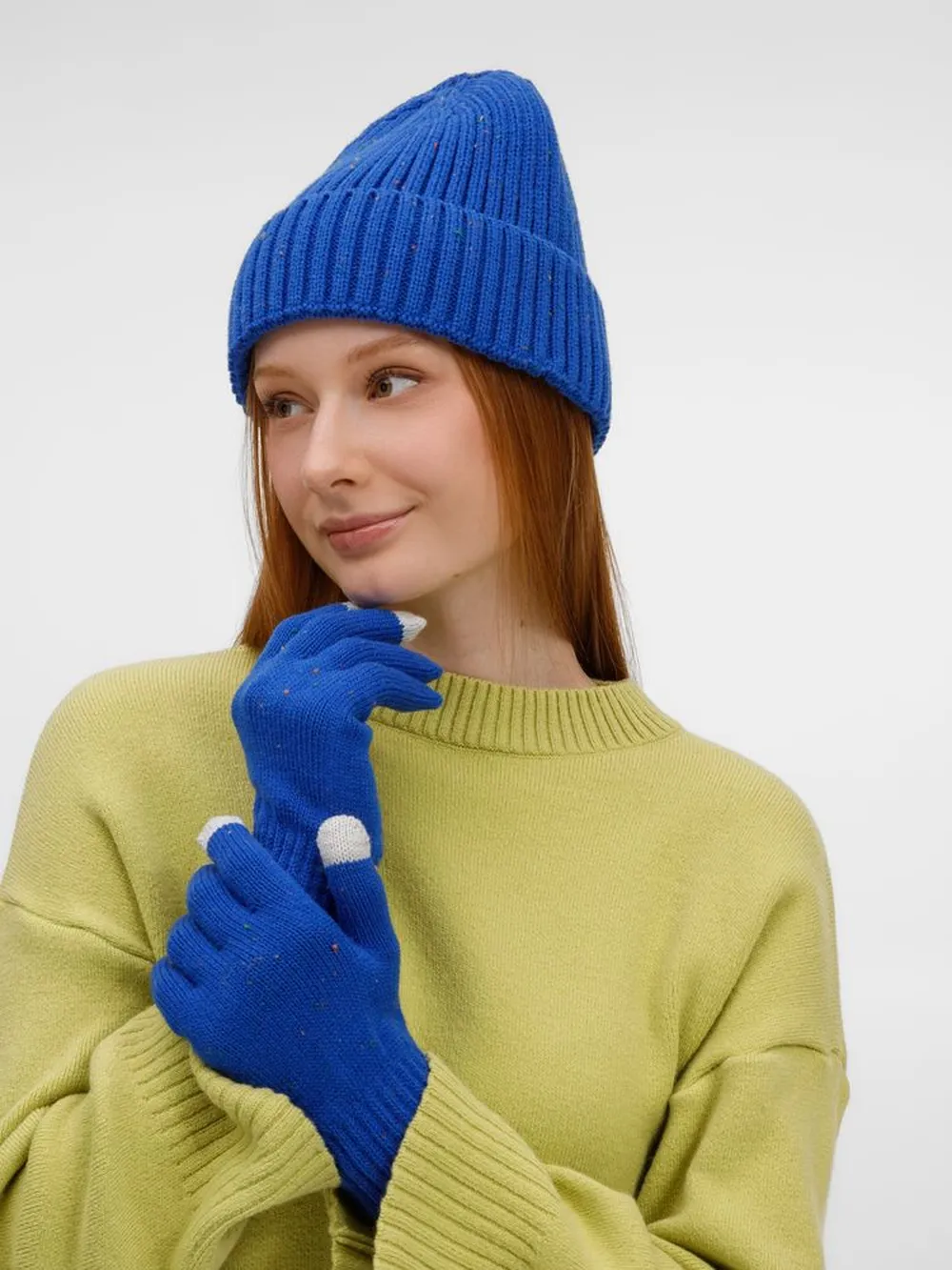 Перчатки сенсорные Spotti Senso, синие заказать онлайн с вашим дизайном на заказ в Москве и области