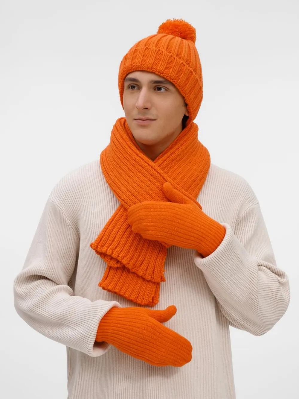 Варежки HappyGo, оранжевые заказать онлайн с вашим дизайном на заказ в Москве и области