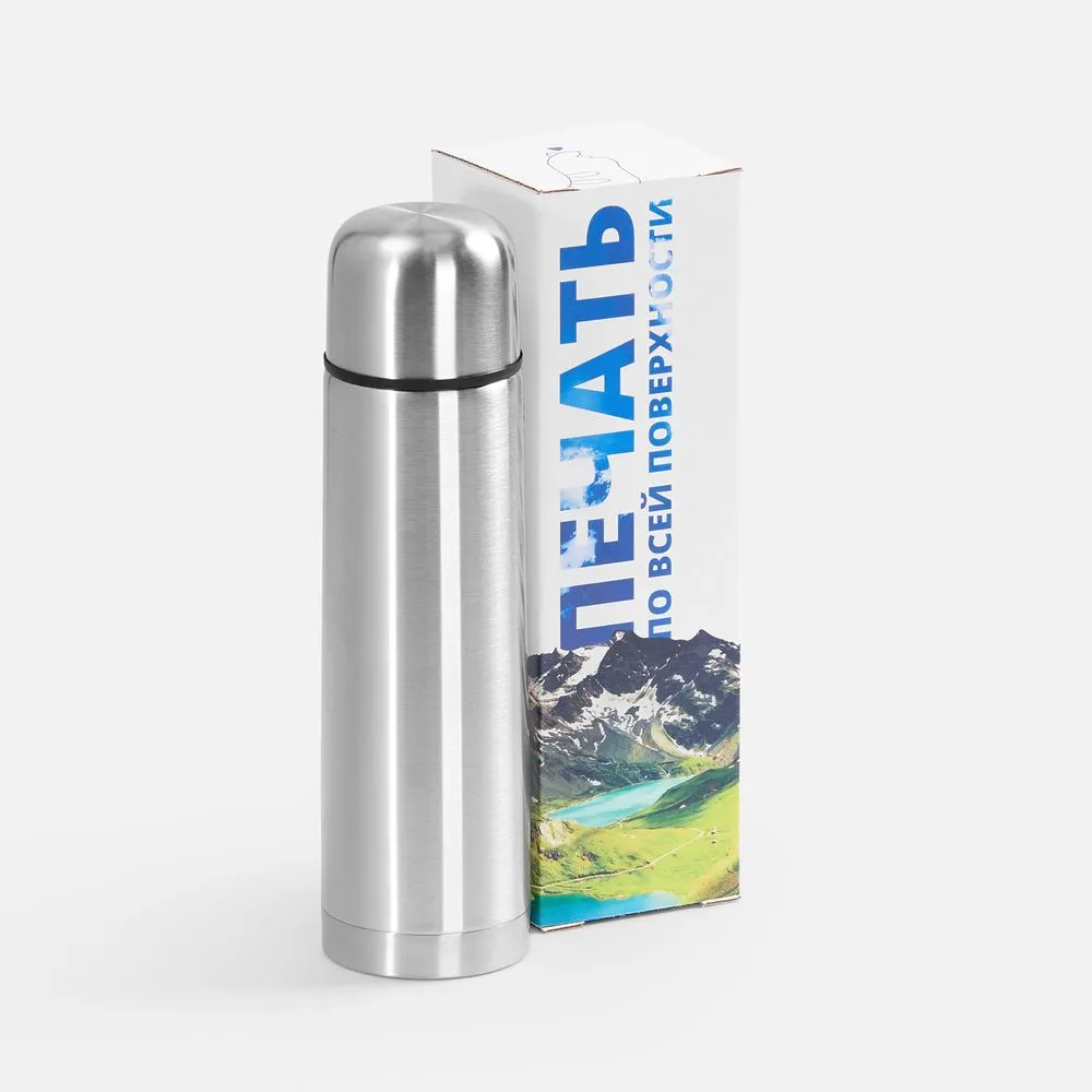 Коробка с полноцветной печатью для термоса Plain 500 заказать онлайн с вашим дизайном на заказ в Москве и области
