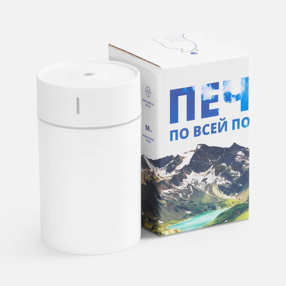 Коробка с полноцветной печатью для увлажнителя Desko заказать онлайн с вашим дизайном на заказ в Москве и области
