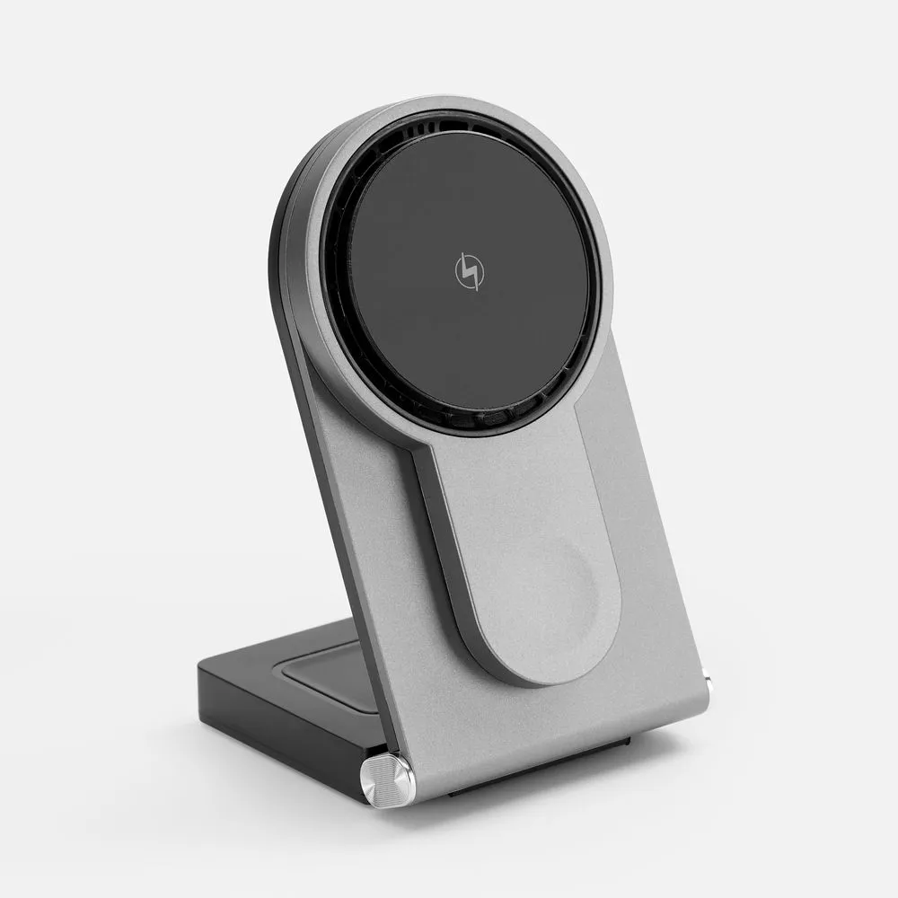 Складная станция беспроводной зарядки transForm, серый металлик заказать онлайн с вашим дизайном на заказ в Москве и области